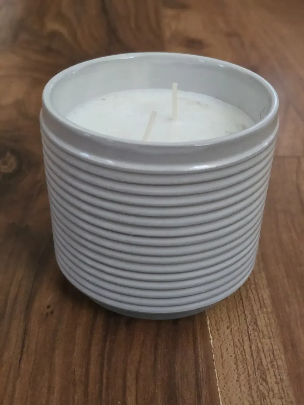 Hearth & Hand Magnolia 12 oz Ribbed Ceramic Candle Holder Jar S1